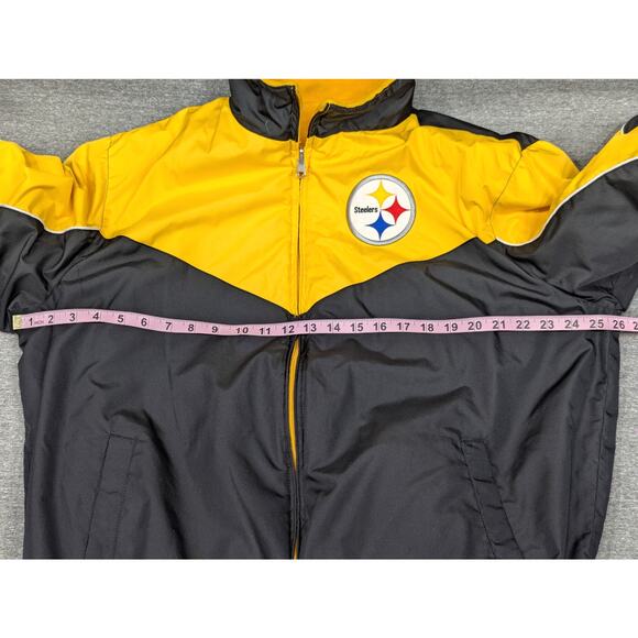 NFL Jacket - Yellow/Black, Pittsburg Steelers, Reversible, Fleece, Football - Picture 5 of 7